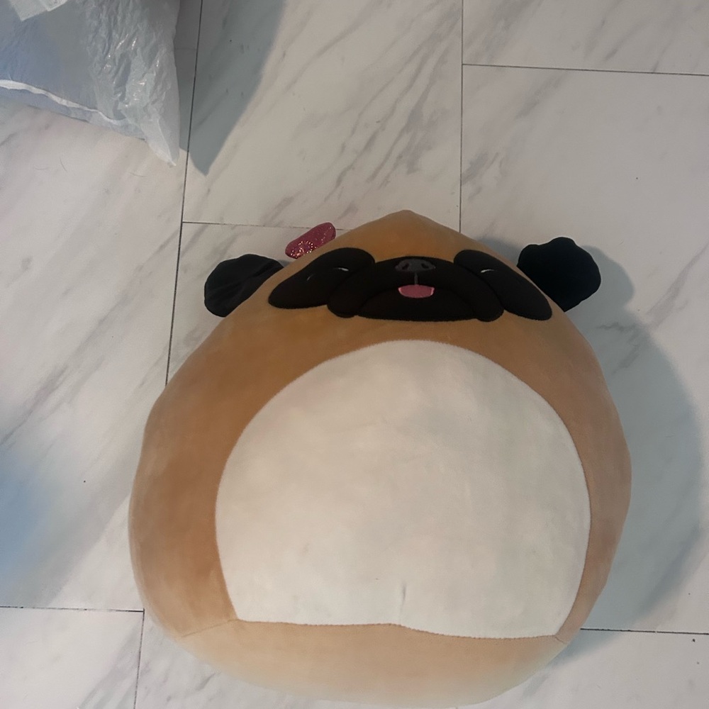 Squishmallows Tan and Black Pug Stuffed Animal